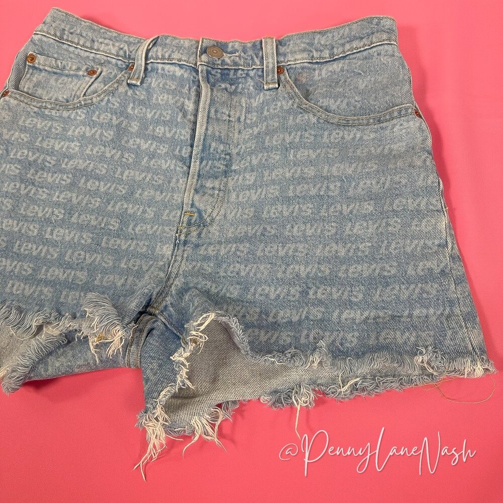 Levi's 501 High Rise Repeat Tango Jean Shorts Size 29 - Picture 6 of 12
